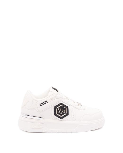 Philipp Plein White Low-Top Sneakers 'Sk8R' for men