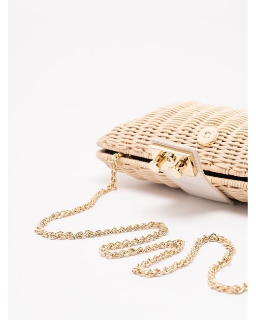Rodo Natural Wicker Clutch
