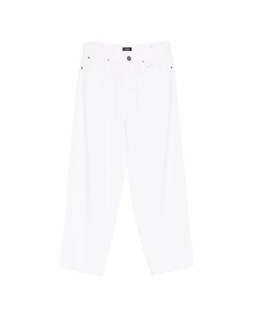 Pinko White Buttoned Jeans