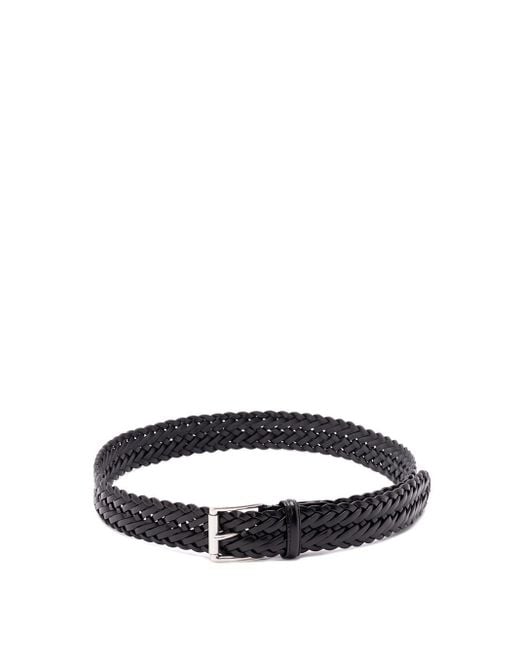 Woven Leather Belt di Andersons in Black da Uomo