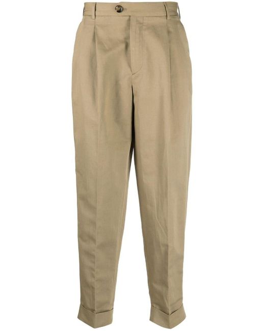 PT Torino `the Reporter 2 Pleats` Pants in Natural for Men | Lyst
