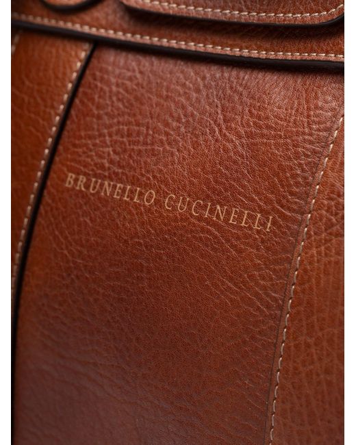 Brunello Cucinelli Brown `Weekender` Bag for men
