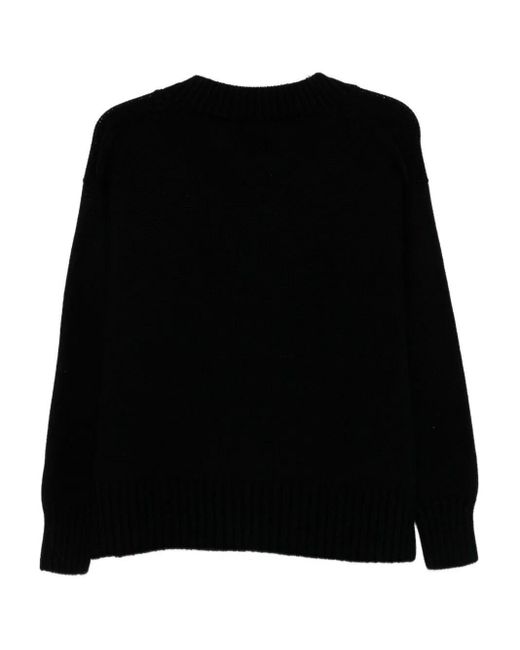 Drumohr Black Long Sleeve V-Neck Sweater