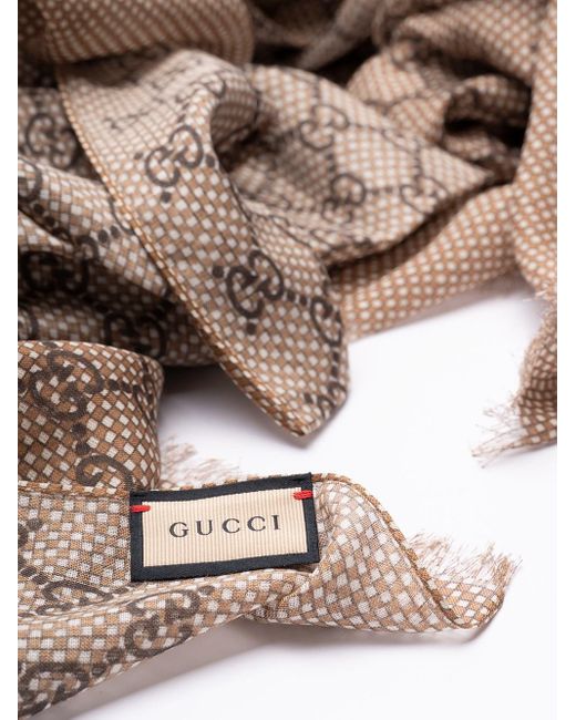 Gucci Brown `Damier Gg` Stole