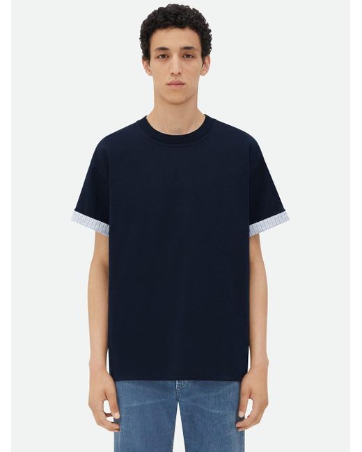 Bottega Veneta Blue Striped T-Shirt for men