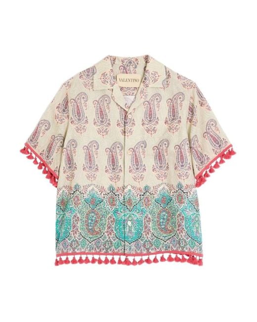 Valentino Garavani White 'Voyage Imaginaire' Bowling Shirt for men
