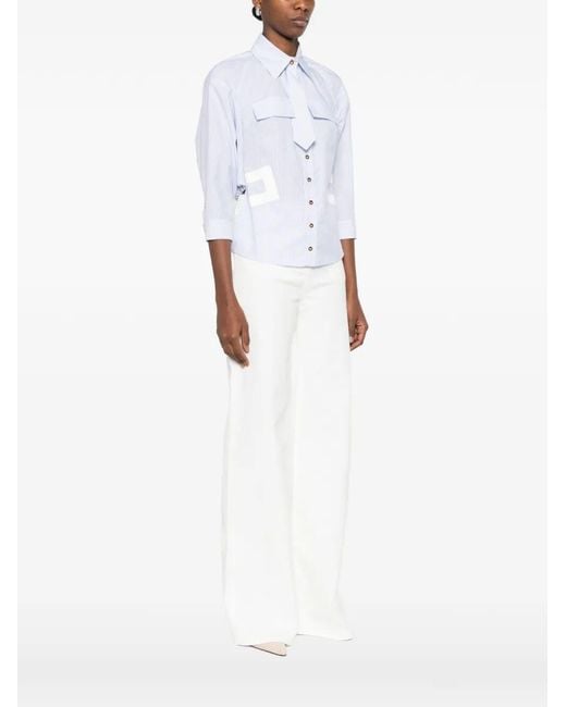 Elisabetta Franchi White Striped Blouse