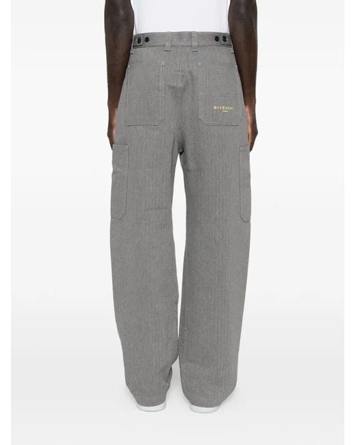 Givenchy Gray Denim Pants With Front 'Couture' Seams for men