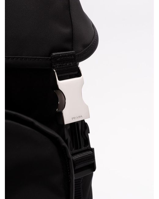 Prada Black Re-Nylon And Saffiano Leather Backpack for men