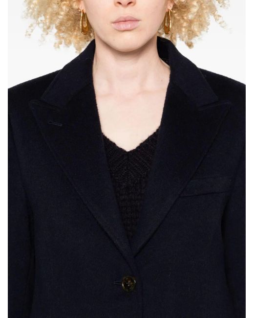 Blazé Milano Black Curved-pockets Buttoned Single-breasted Coat