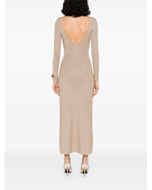 Max Mara Natural Slim Fit Viscose And Lurex Dress