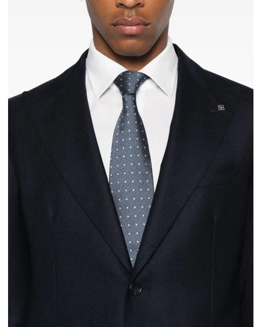 Tagliatore Black Single-Breasted Virgin Wool Blazer for men