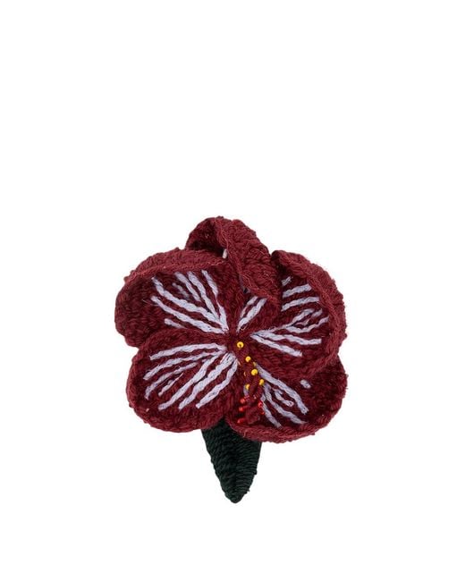 Alanui 'Hibiscus Embroidered' Brooch