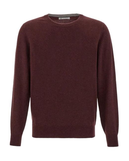 Brunello Cucinelli Purple Cashmere Sweater for men