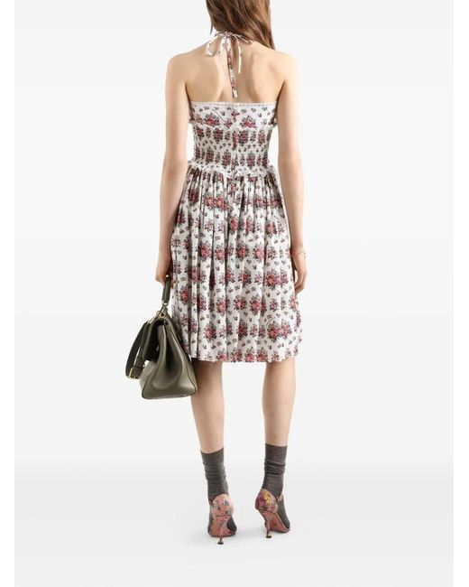 Dolce & Gabbana White Floral Motif Dress