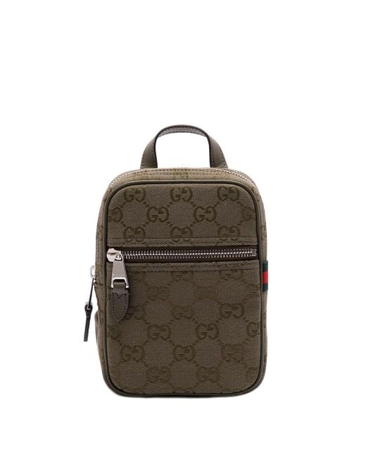 Gucci Green 'Gg Canvas' Mini Bag for men