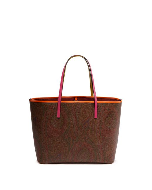 Etro `book Paisley Multicolor` Shopping Bag in Brown | Lyst