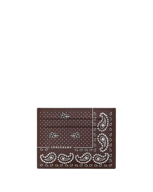Longchamp Brown Pocket Bandana' Card Holder