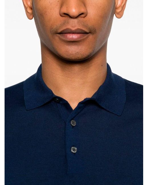 Drumohr Blue Logo Polo for men