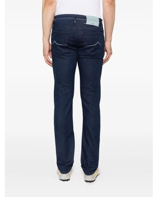 Jeans Con Ricamo J di Jacob Cohen in Blue da Uomo