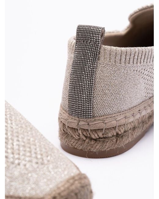 Brunello Cucinelli Pink Sparkling Shiny Espadrilles With Shiny Loop Detail