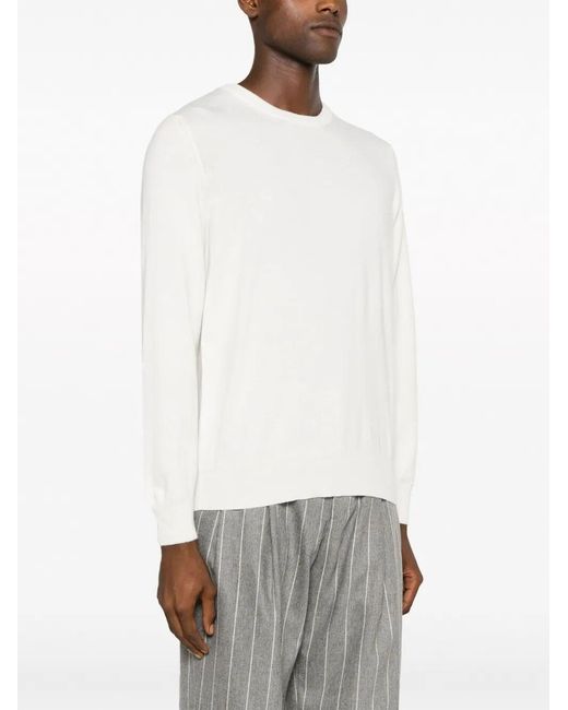 Brunello Cucinelli White Cashmere Sweater for men