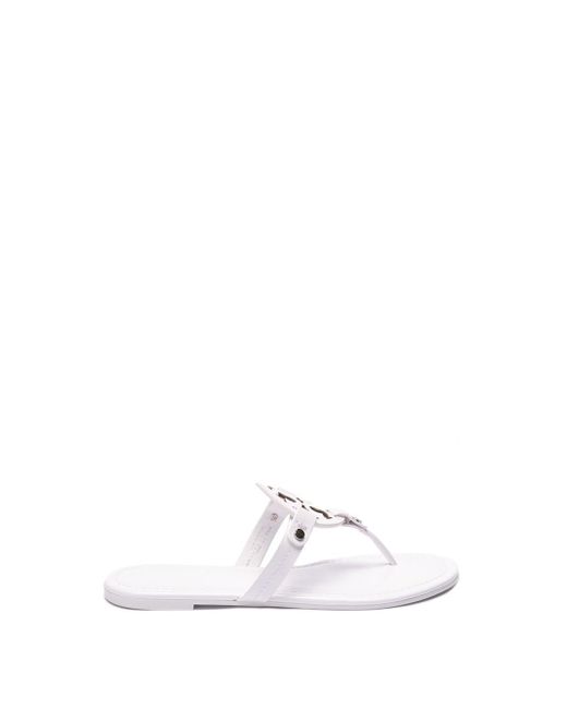 Tory Burch White `Miller` Thong Sandals