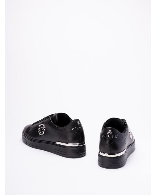Philipp Plein Black `Hexagon` Low-Top Sneakers for men