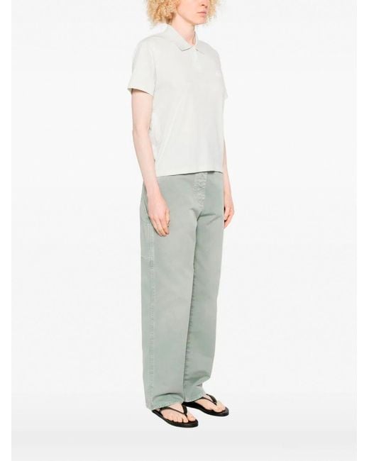 Moncler White Short Sleeve Polo