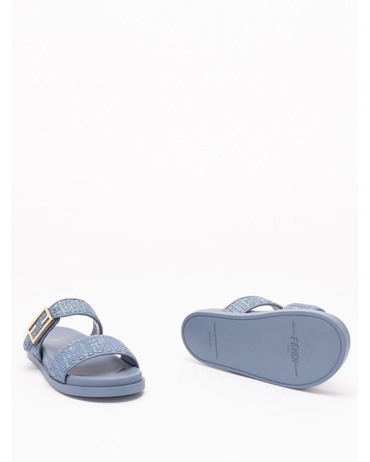 Fendi Blue 'Feel' Slide