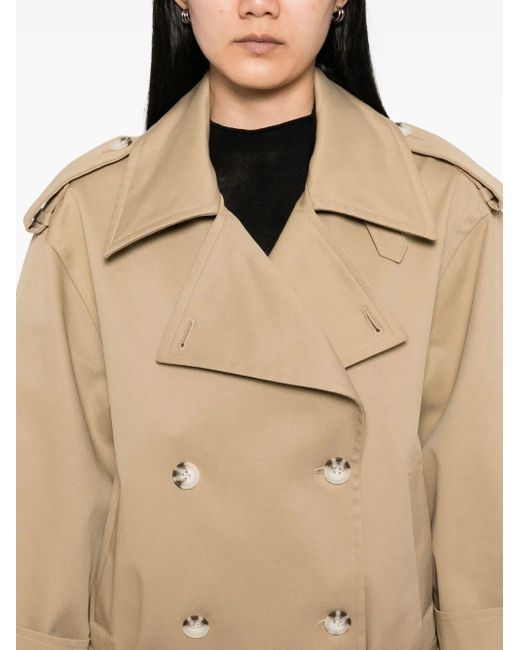 Self-Portrait Trench Jacket in Natural | Lyst UK