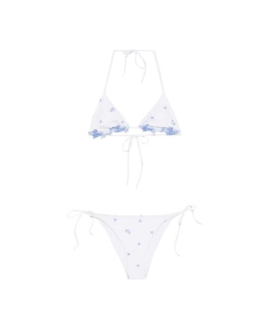 Ermanno Scervino White Triangle Bikini