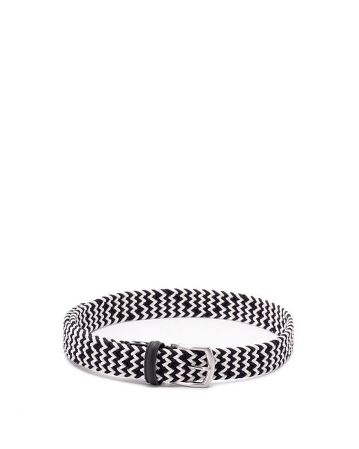 Andersons White Elastic Woven Belt for men