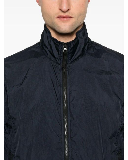 Stone Island Blue Garment Dyed Crinkle Reps Ny Jacket for men