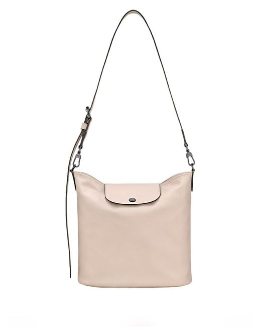 Longchamp White 'Le Pliage Xtra' Medium Shoulder Bag