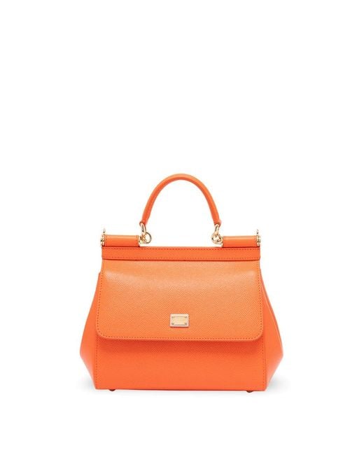 Dolce & Gabbana Orange Small 'Sicily' Handbag