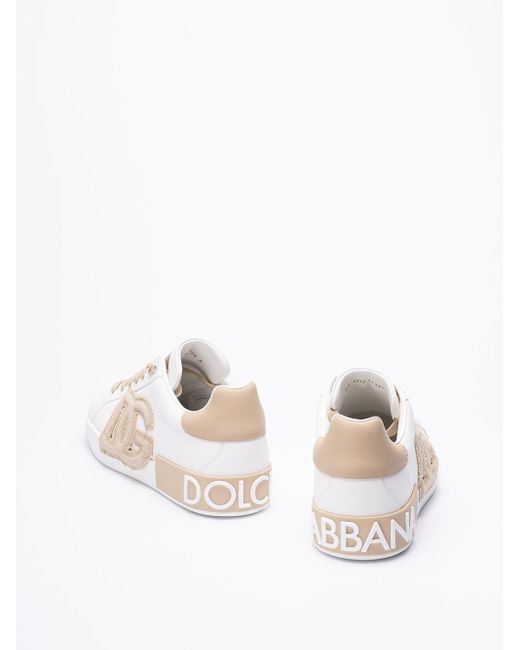 `Portofino` Low-Top Sneakers di Dolce & Gabbana in White da Uomo