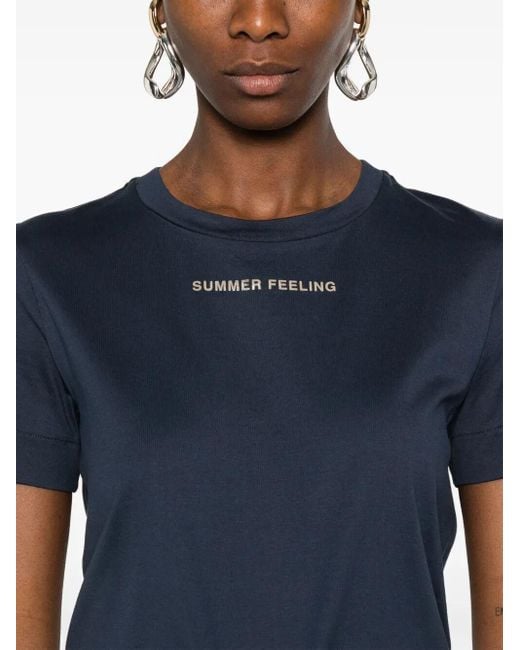 Max Mara Blue Logo Cotton T-Shirt