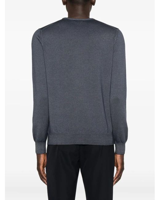 Barba Napoli Gray Crew-Neck Sweater for men