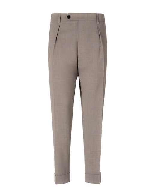 Berwich Gray Oversize Fit Pants for men
