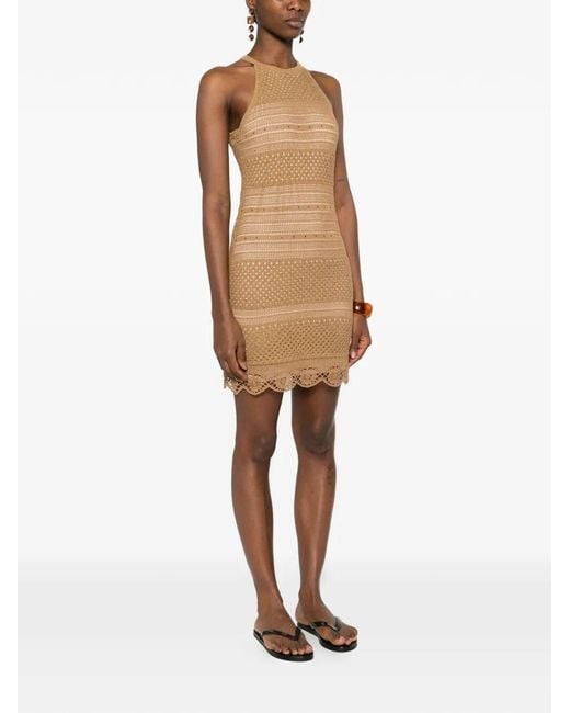 Twinset Natural Knit Mini Dress