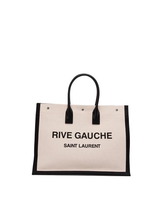 Saint Laurent Natural `Rive Gauche` Large Tote Bag for men