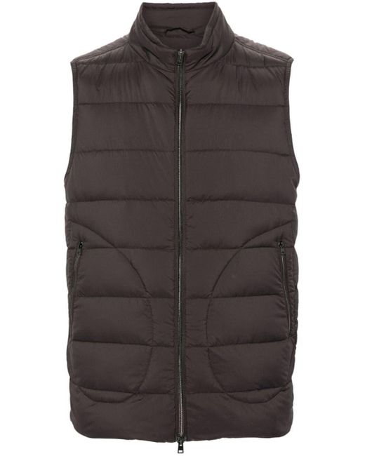 Herno Brown Mock-Neck Down Gilet for men