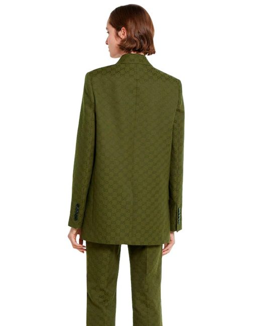Gucci Green 'Gg Canvas' Jacket