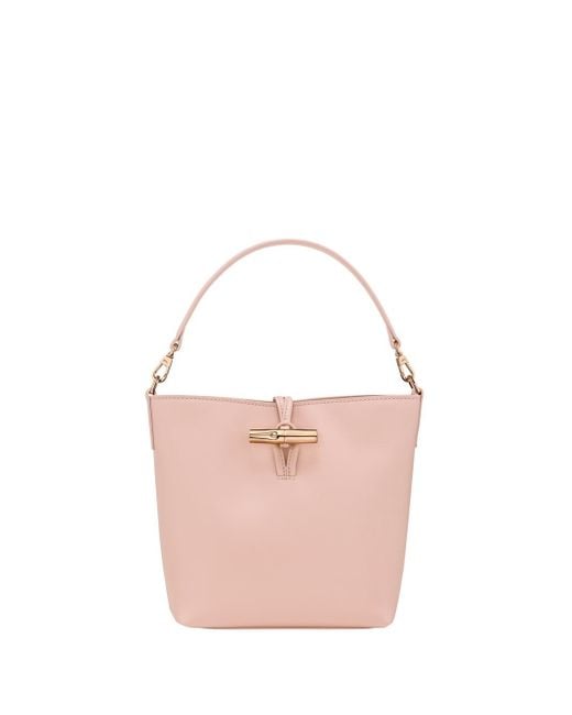 Longchamp Pink 'Le Roseau Sleek' Extra Small Bucket Bag