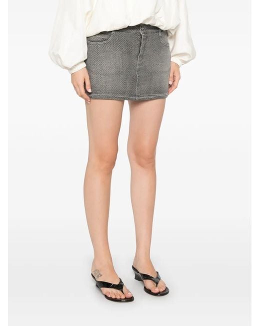 Ermanno Scervino Gray Denim Skirt