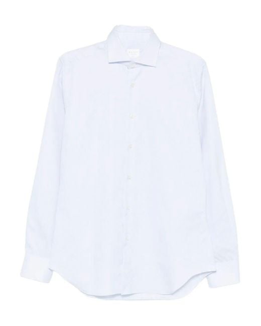 Xacus White 'Dobby Thomas Mason' Long Sleeve Shirt for men