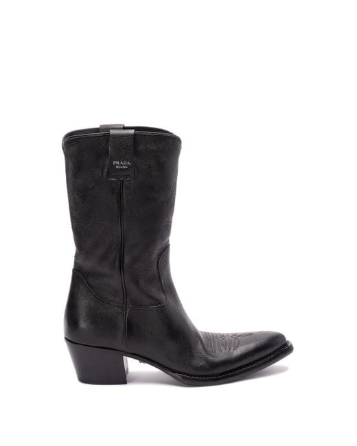 Prada Black 'Cowboy' Boots