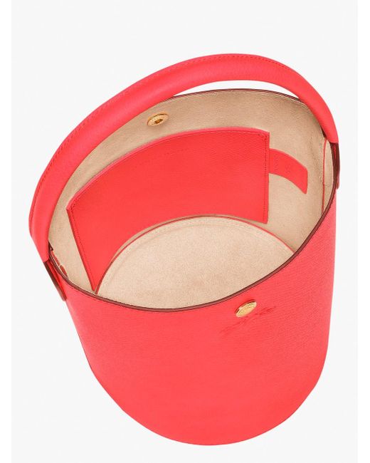 Longchamp Red `Epure` Small Bucket Bag