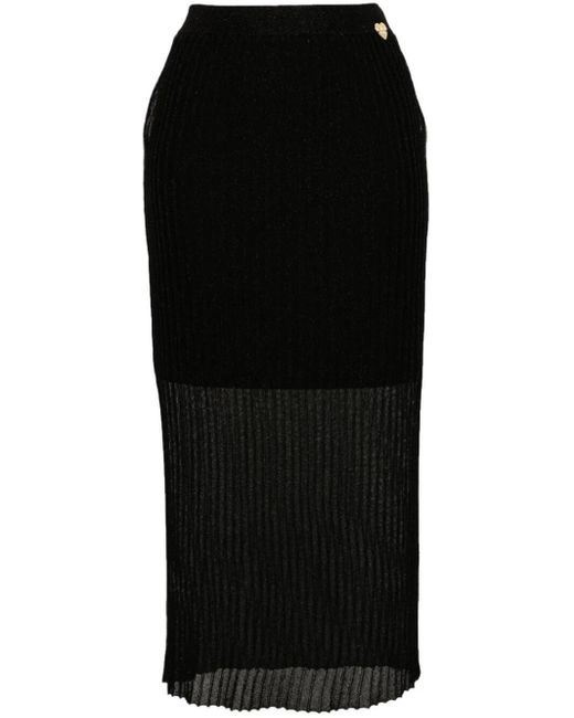 Twin Set Black Knit Longuette Skirt